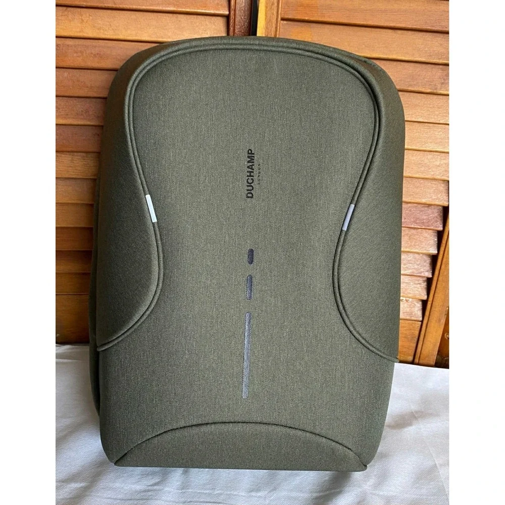 Duchamp London Anti-Theft Laptop Backpack Olive Green 16634 Mens Travel Bag NWT